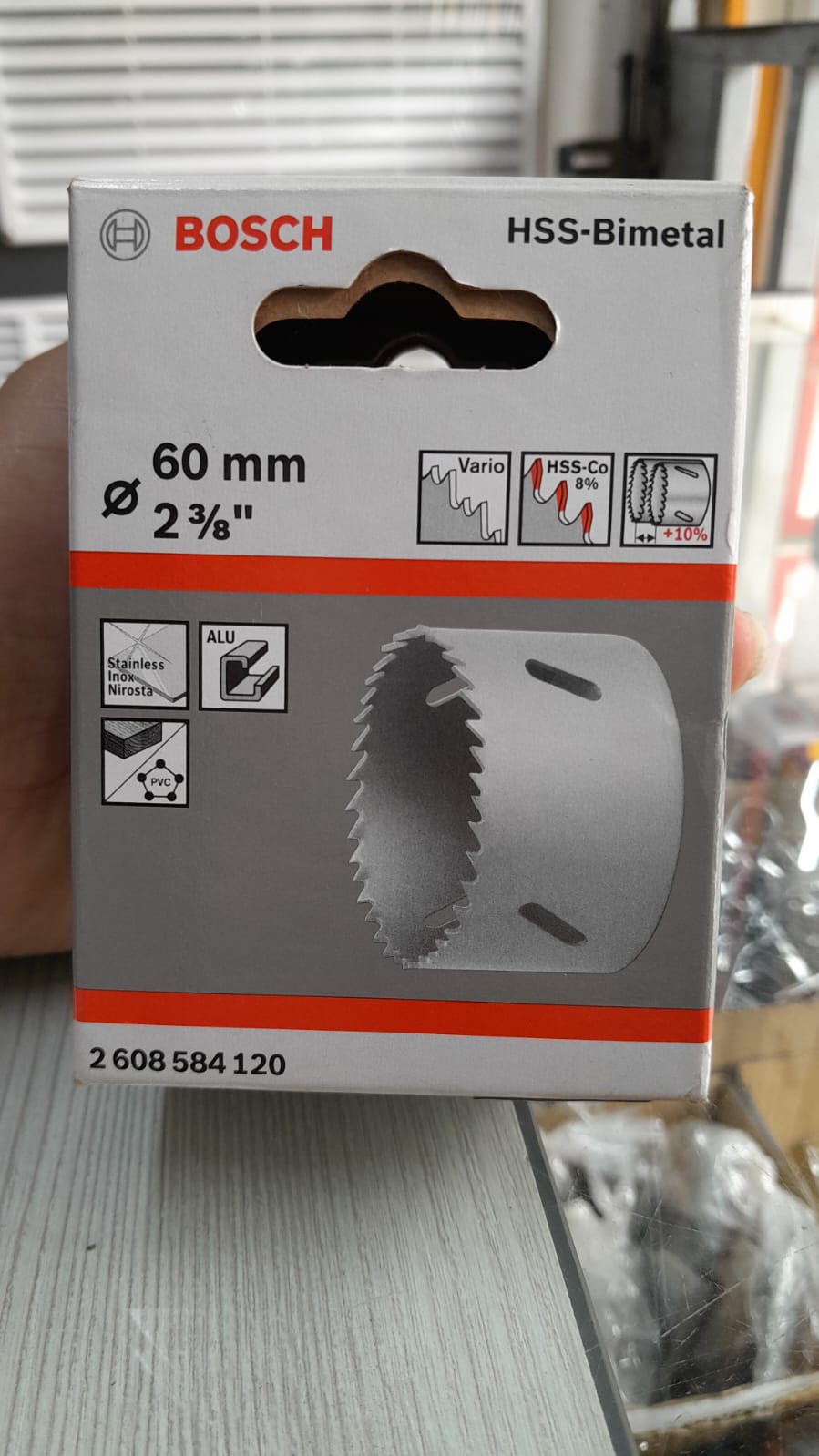 SIERRA COPA COBALTADA P/ PASACABLES DE 60MM X UND.