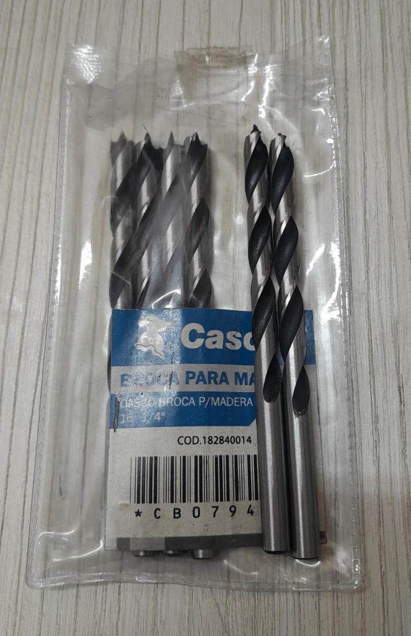 BROCA ECONOMICA CASCO P/MADERA DE 1/4 X UND.