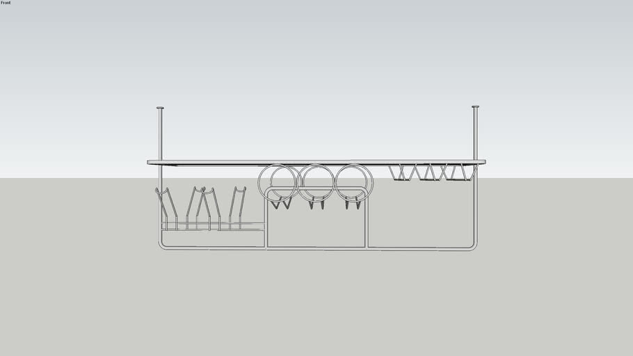 PORTA COPA Y VINO COLGANTE P/COCINA CROMADO 730X300X320 X UND.