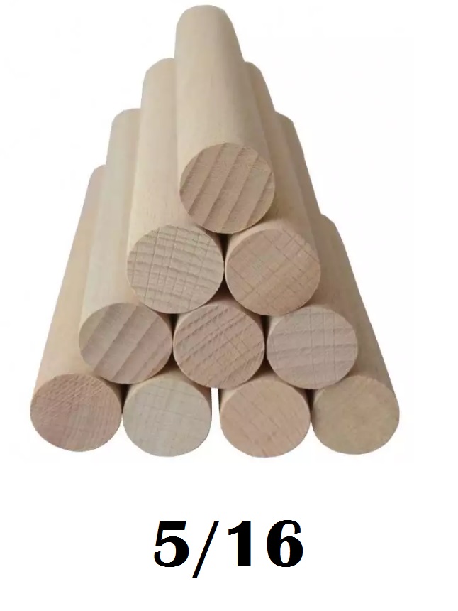 TARUGOS DE MADERA 5/16 BL X 50 UND