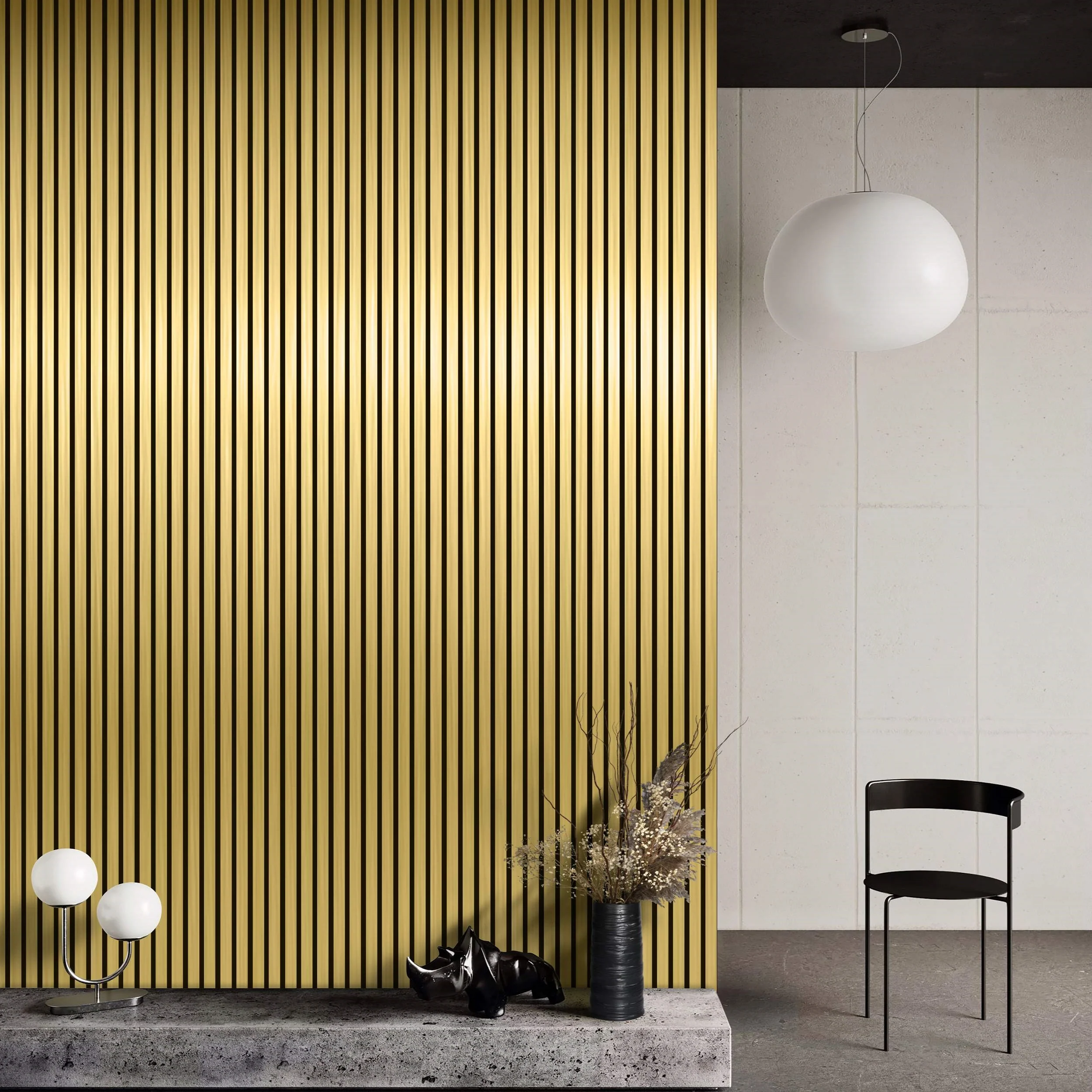 Wall Panel GOLD METAL (Dorado)  PVC 17 x 2.9 x und